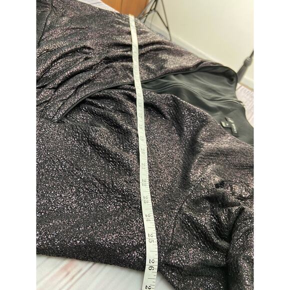 Lane Bryant Surplice Ombre Foil Dress Womens 26 Faux Wrap Elastic Waist Sparkle - Picture 6 of 12